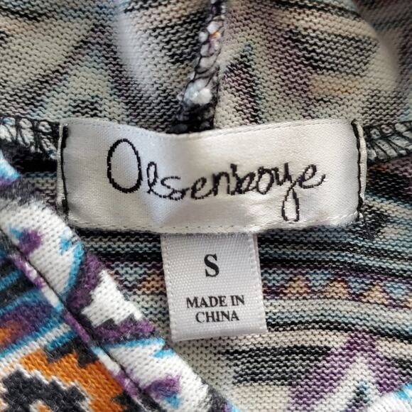 Olsenboye Aztec Pattern Hooded Poncho Size Small - Picture 6 of 8